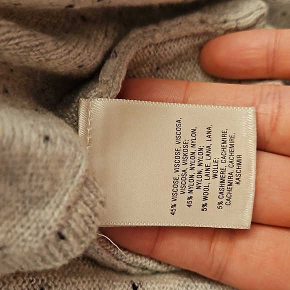 💀Moth Lyra Bell Sleeve Waterfall Cardigan/Sweater in Light Speckled Grey - Picture 7 of 16